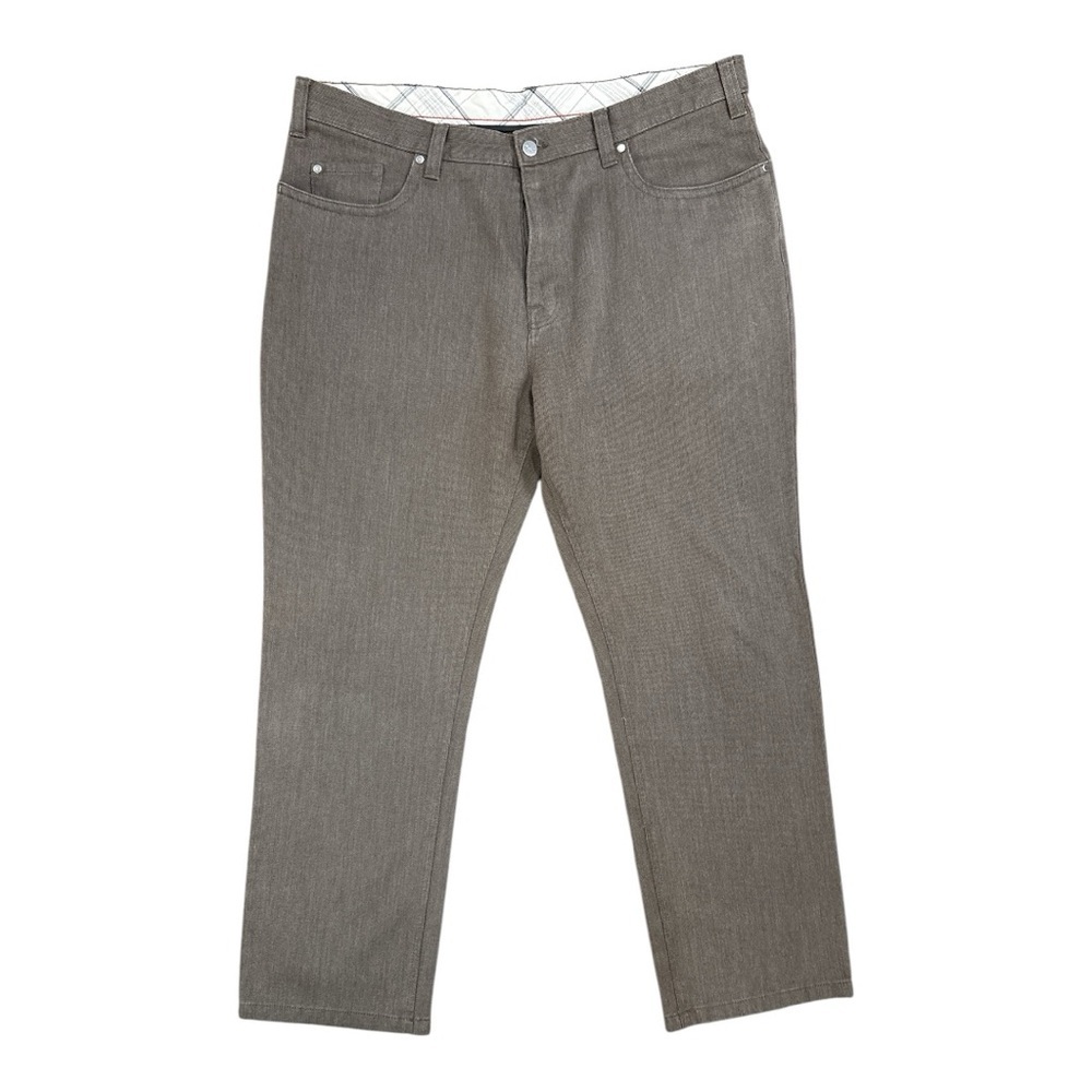 Kenneth Cole Men’s 38x32 Casual Pants Brown Straight Fit 5-Pocket Flat Front